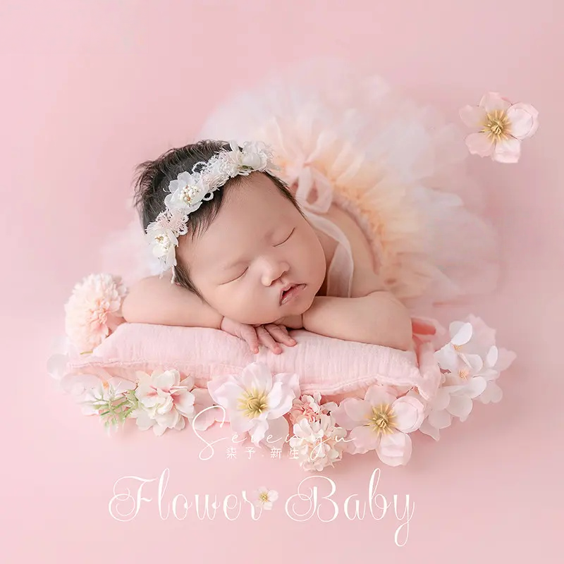 Baby Girl Pink Florals Set - Newborn Photography Props - Image 2
